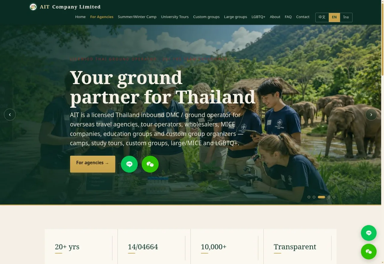 หน้าแรกเว็บไซต์ AIT Thailand บันทึกภาพเมื่อ 29 กันยายน 2026
